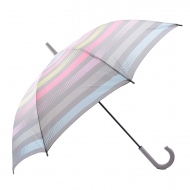 Paraguas largo automático gris y rayas Esprit