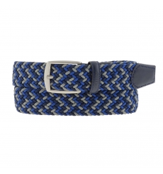 Cinturón elástico marino, azul y gris de Bellido