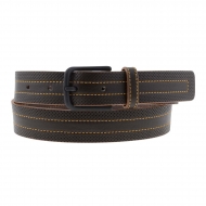 Cinturón italiano marrón piel y puntos grabados 