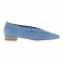 Zapatos planos punta fina en rafia azul 122863