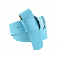 Cinturón de pincho sintético azul con nudo 