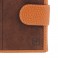 Detalle cartera mujer piel combinada con serraje marrón
