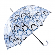 Paraguas largo transparente estampado